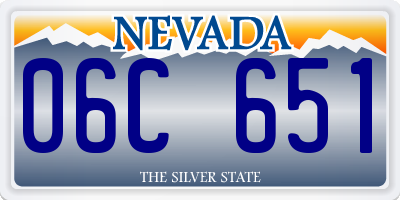 NV license plate 06C651