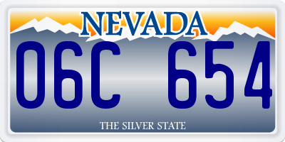 NV license plate 06C654