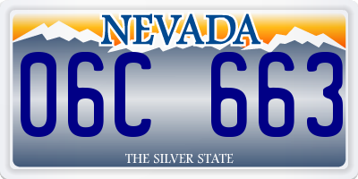 NV license plate 06C663