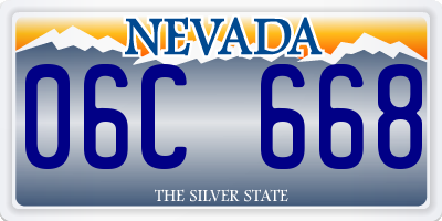 NV license plate 06C668