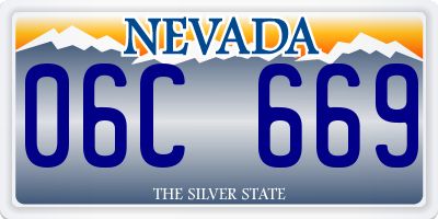 NV license plate 06C669