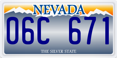 NV license plate 06C671