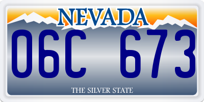NV license plate 06C673