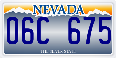 NV license plate 06C675