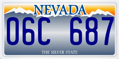 NV license plate 06C687