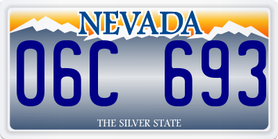 NV license plate 06C693