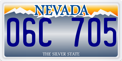 NV license plate 06C705