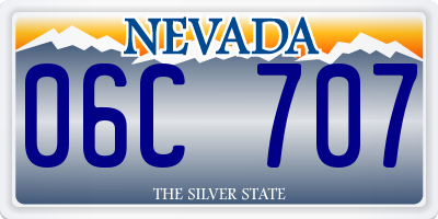 NV license plate 06C707