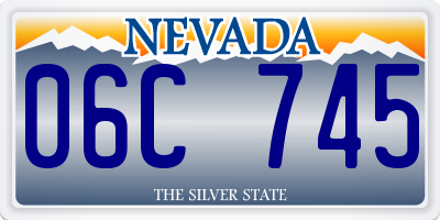 NV license plate 06C745