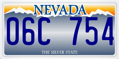 NV license plate 06C754