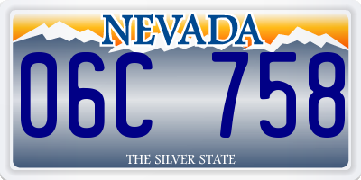 NV license plate 06C758