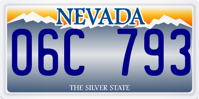 NV license plate 06C793