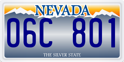 NV license plate 06C801