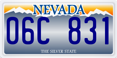 NV license plate 06C831