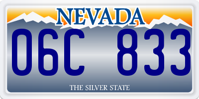 NV license plate 06C833