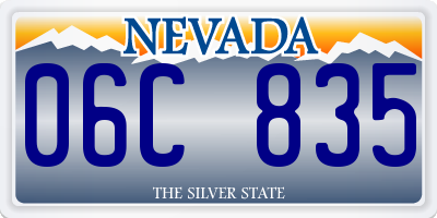 NV license plate 06C835