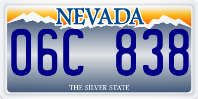 NV license plate 06C838