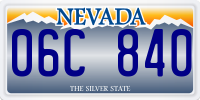 NV license plate 06C840