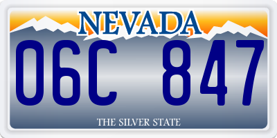 NV license plate 06C847