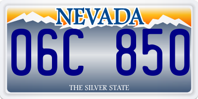 NV license plate 06C850