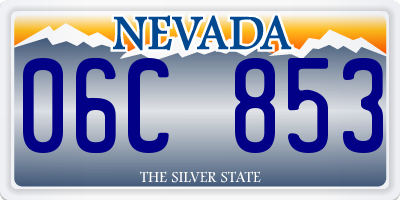 NV license plate 06C853