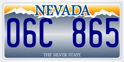 NV license plate 06C865