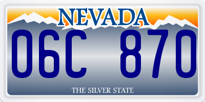 NV license plate 06C870