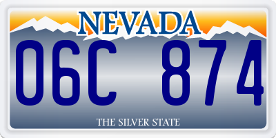 NV license plate 06C874