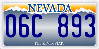 NV license plate 06C893