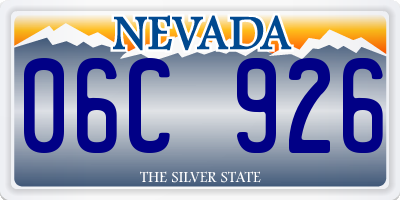 NV license plate 06C926