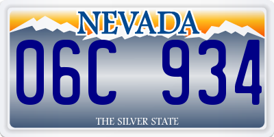 NV license plate 06C934