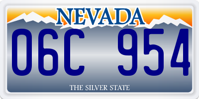 NV license plate 06C954