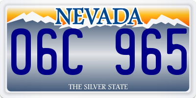 NV license plate 06C965