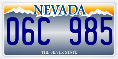 NV license plate 06C985