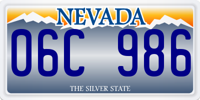 NV license plate 06C986