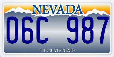 NV license plate 06C987
