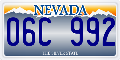 NV license plate 06C992