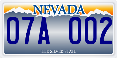 NV license plate 07A002