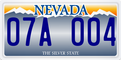 NV license plate 07A004