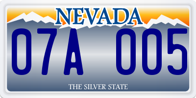 NV license plate 07A005