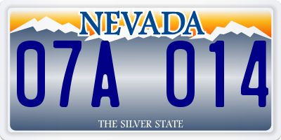 NV license plate 07A014