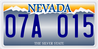 NV license plate 07A015