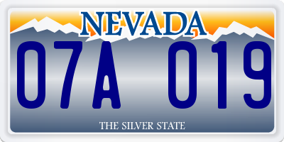 NV license plate 07A019