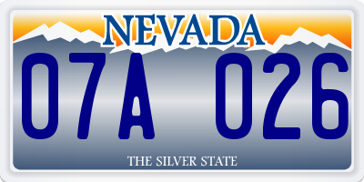 NV license plate 07A026