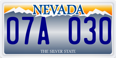 NV license plate 07A030