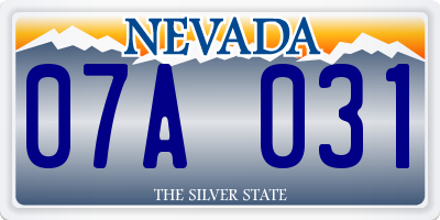 NV license plate 07A031