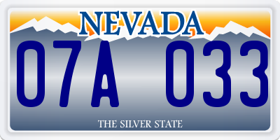 NV license plate 07A033