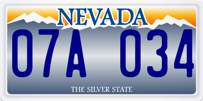 NV license plate 07A034