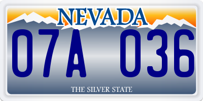 NV license plate 07A036