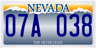 NV license plate 07A038